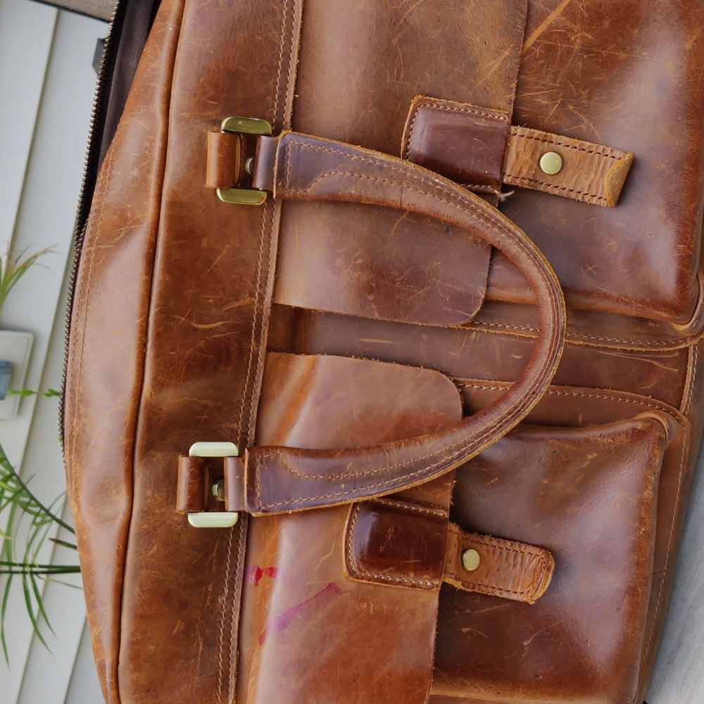 Leather laptop bag